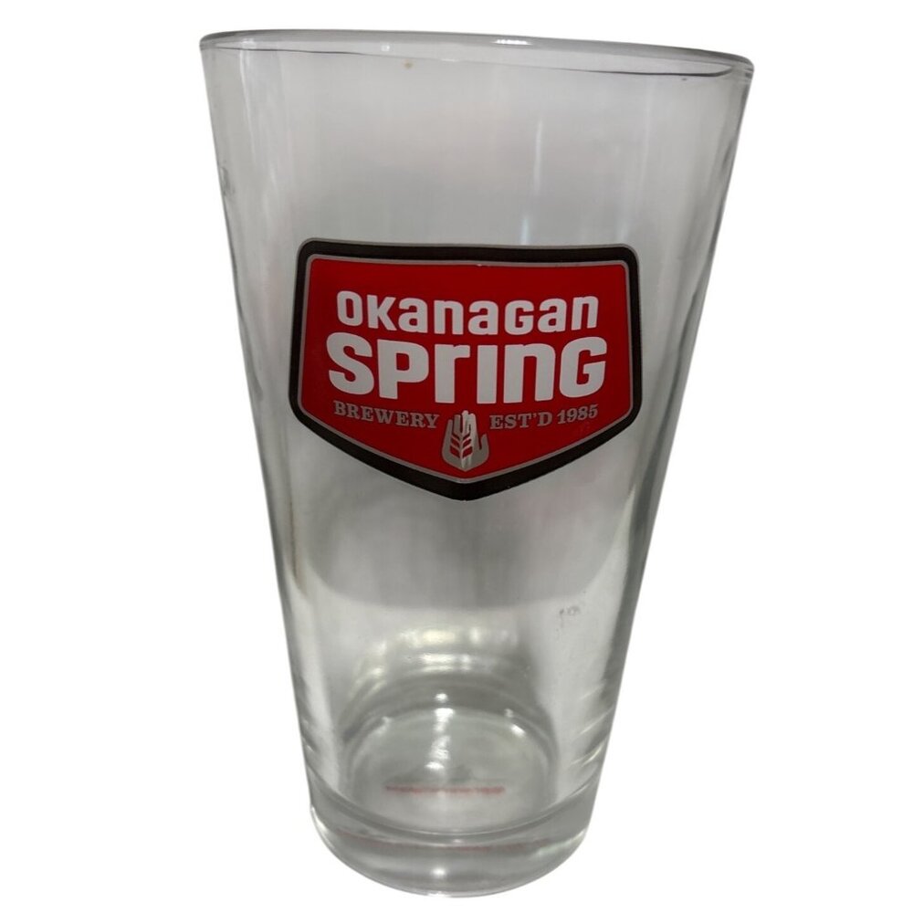 Okanagan Spring Pint Glass With Brew Master Stefan Tobler Signature Beer 5.75"